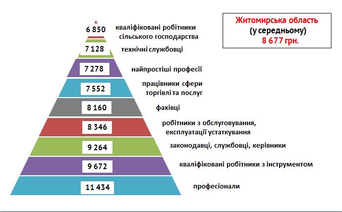 Найвищі зарплати на Житомирщині пропонують нині професіоналам