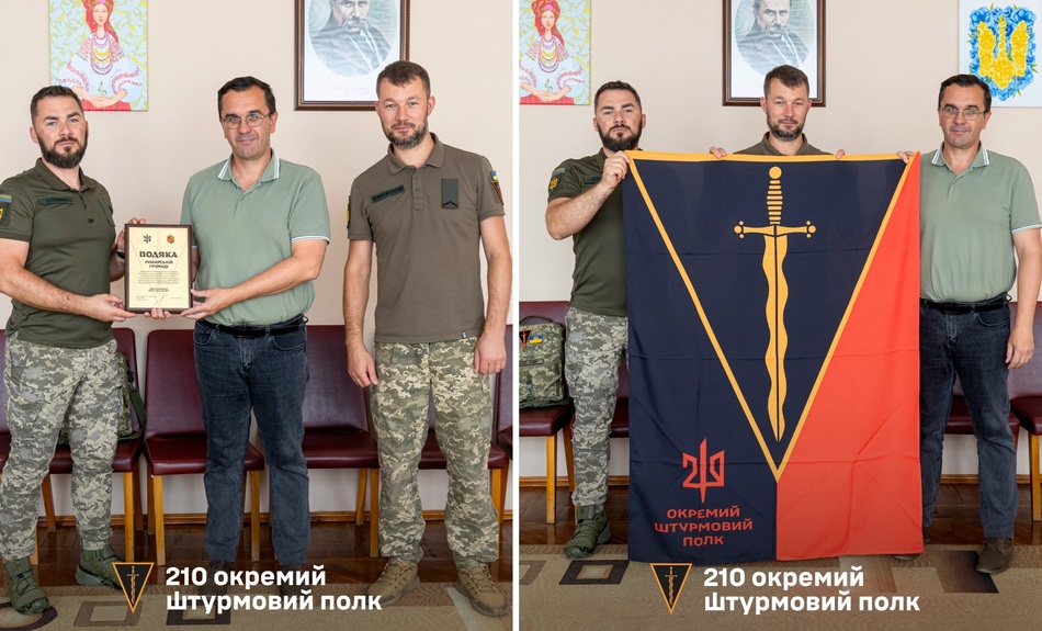 Жителям Любарської громади вручили Бойовий Прапор і подяку за підтримку військових